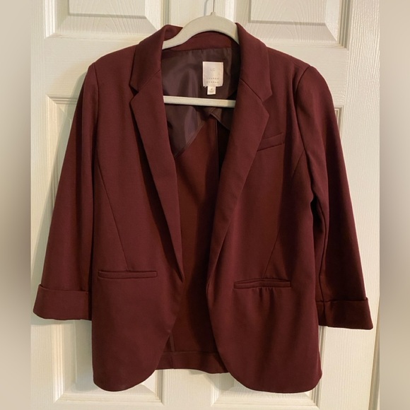 Lauren Conrad Women's Burgundy Blazer - Picture 1 of 4